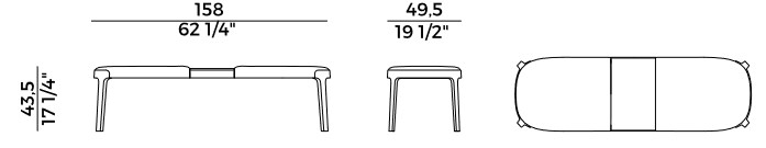 Pouf Panca Velis Potocco dimensioni