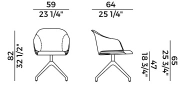 Lyz Potocco 4 star base armchair sizes