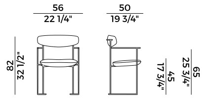 Keel Potocco armchair sizes