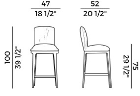 Blossom Potocco fixed stool SIZES