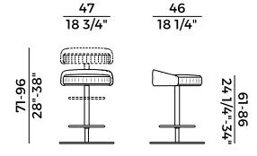 Plissé Potocco stool sizes