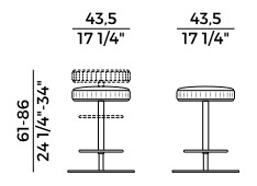 Plissé Potocco stool sizes