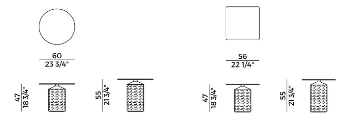 Hishi Potocco Coffee Table sizes