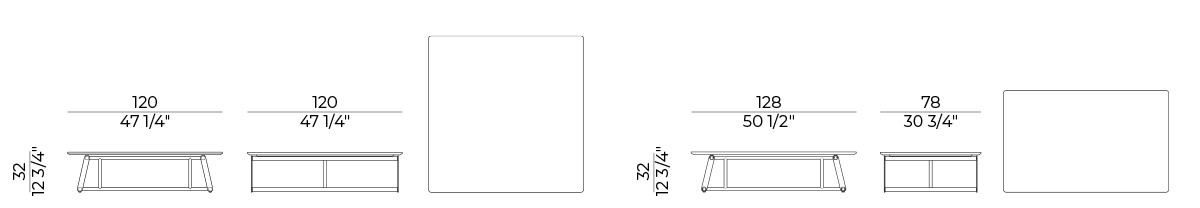 Soul Potocco Coffee Table sizes