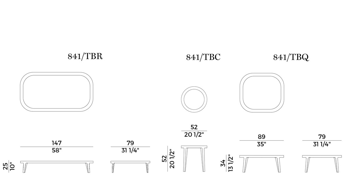 Spring Potocco Coffee Table sizes