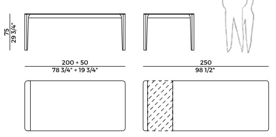 Blossom Potocco extendable table sizes