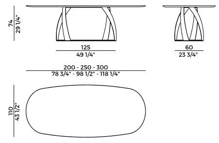 Bon Bon Potocco fixed table sizes