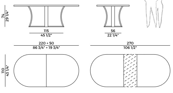 Grace Potocco extendable table sizes