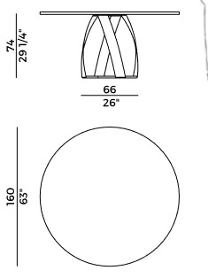 Bon Bon Potocco fixed table sizes