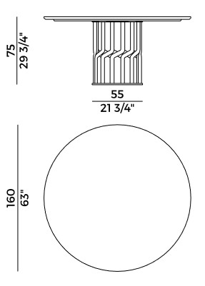 Intreccio Potocco table sizes