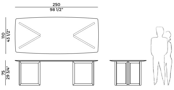 Opus Potocco barrel top table sizes