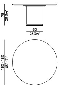 Otab Potocco table sizes
