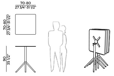 OTX Potocco square table sizes