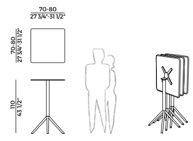 OTX Potocco square table sizes