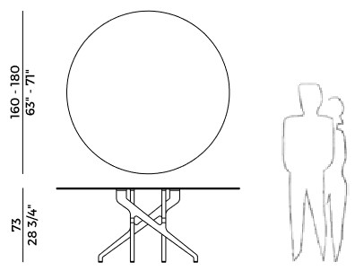 Torso Potocco fixed table sizes