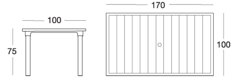 Ercole Scab 170x100 Table Measurements and Dimensions
