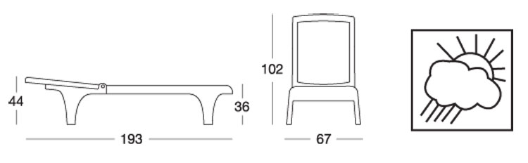 Dimensions of Tahiti Pool Lounger