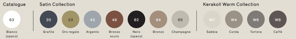 Finishes of the Collide H7 pendant lamp by Rotaliana