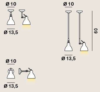 Luxy-h0-h1-rotaliana-wall-and-suspension-lamp-sizes