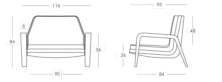 Poltrona America Slide misure e dimensioni