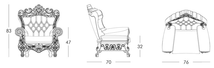 Poltrona Little Queen of Love Slide misure e dimensioni