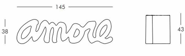 Amore Bench Slide dimensions