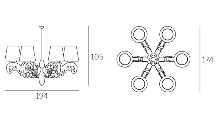 Crown od Love Hanging Lamp Slide dimensions