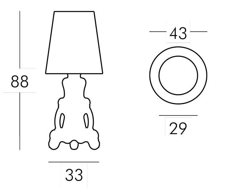 Lady of Love Lamp Slide dimensions