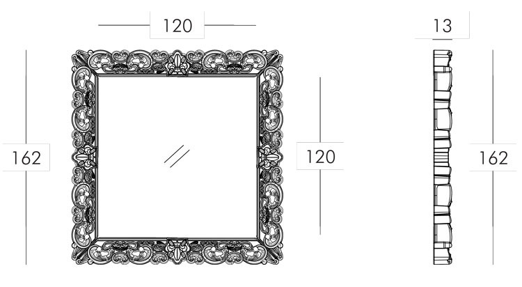 Mirror of Love mirror Slide - L dimensions