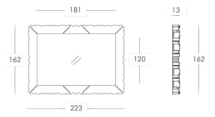 Mirror of Love mirror Slide - Xl dimensions