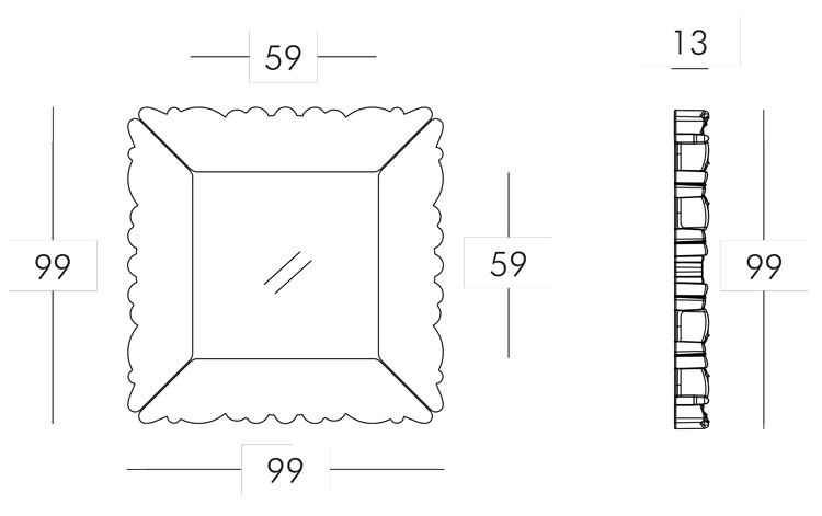 Mirror of Love mirror Slide - S dimensions