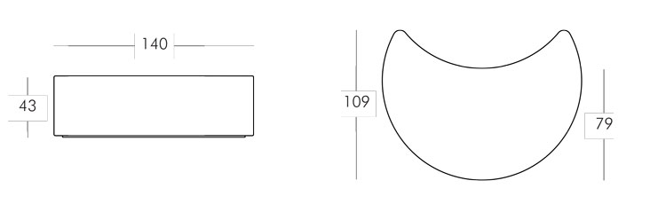 Moon Bench Slide dimensions