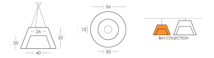 BLN Lamp Slide version 43 frame and dimensions