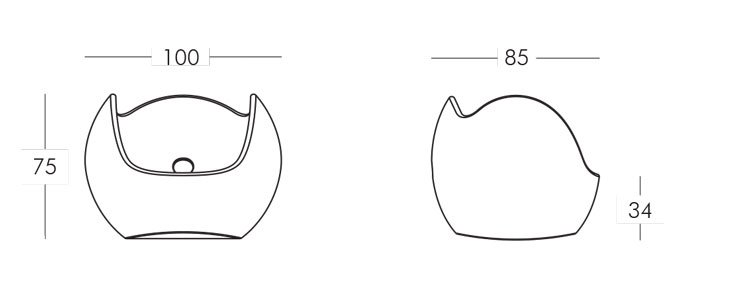 Blos Chair Slide frame and dimensions