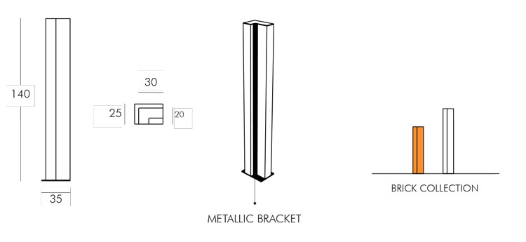 Brick Light column Slide version 140 frame and dimensions
