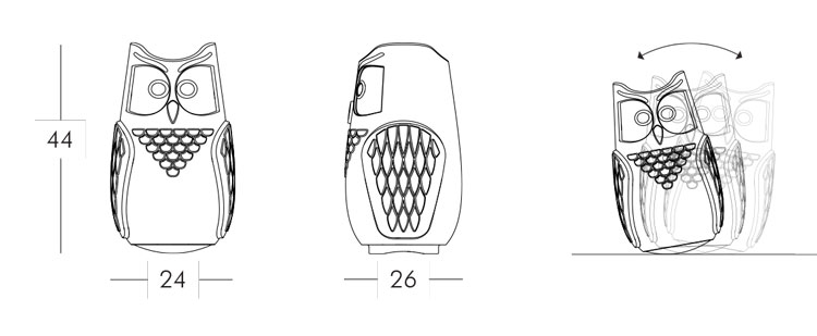 Bubo Lamp Slide frame and dimensions