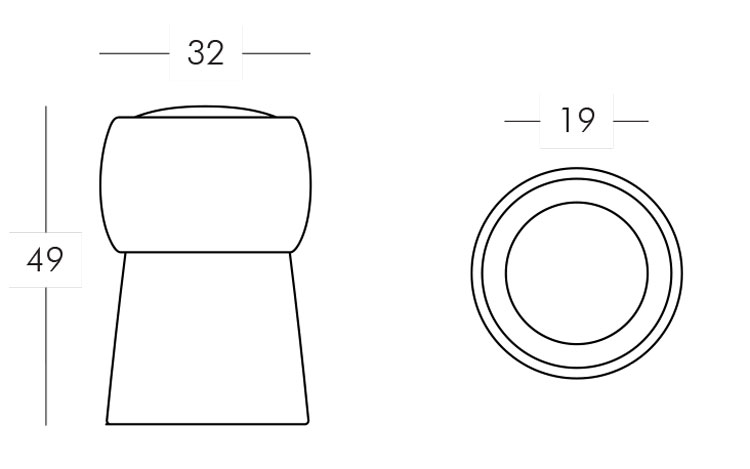Cin Cin Lamp Slide frame and dimensions