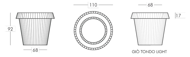 Giò Tondo Vase Slide frame and dimensions