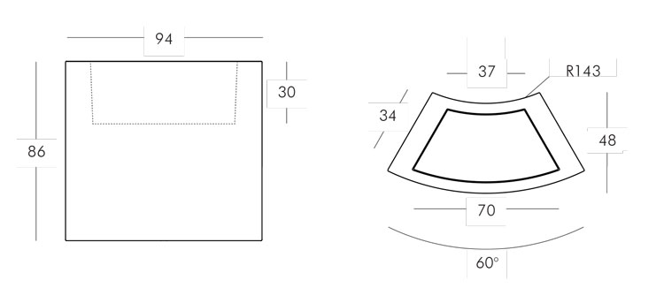 Ice Bar Counter Slide frame and dimensions