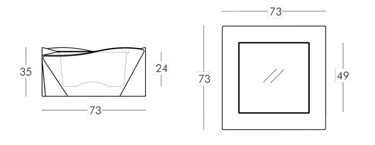 Kami Ni Little table Slide frame and dimensions