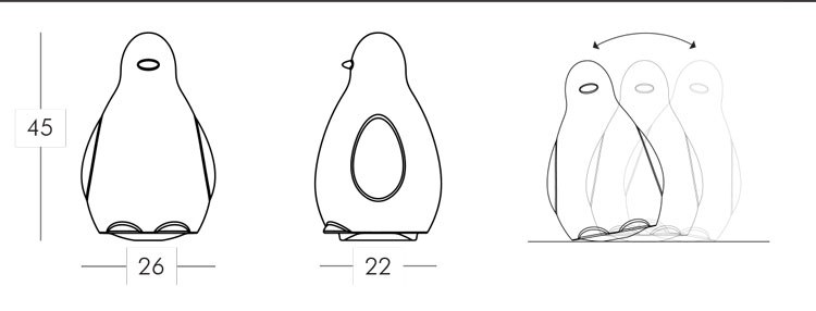 Kokò Lamp Slide frame and dimensions