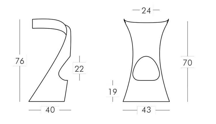 Koncord Stool Slide frame and dimensions