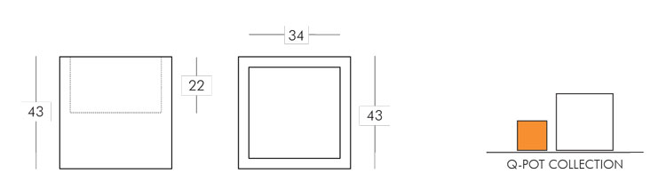 Q-Pot Vase Slide version 43 frame and dimensions