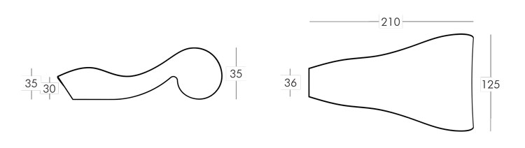 Rococò Armchair Chaise Longue Slide frame and dimensions