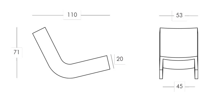 Twist chair Slide frame and dimensions