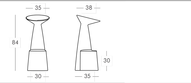Sgabello Voilà Slide misure e dimensioni