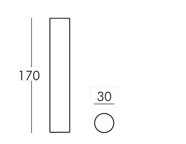 Fluo Lamp Slide 170x30 frame and dimensions