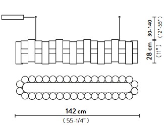 La Lollo Linear Slamp Suspension Lamp sizes
