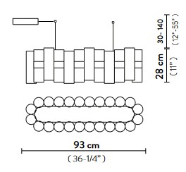 La Lollo Linear Slamp Suspension Lamp sizes