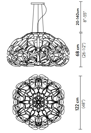Quantica Slamp suspension lamp sizes